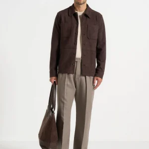 Thomas - Suede Long Sleeve Shirt - Brown