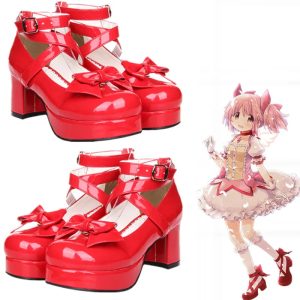 Chaussures Madoka Kaname Cosplay Puella Magi Madoka Magica