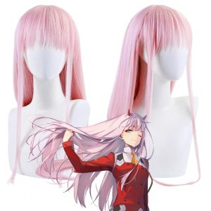 Perruque Rose Zero Two Cosplay Darling in the Franxx