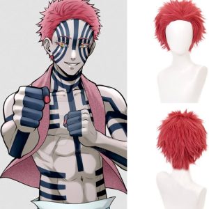 Perruque Akaza Cosplay Demon Slayer