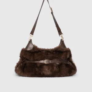 Cali - Fur Duffle Bag  - Brown