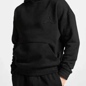 Victor - Eiffel Embossed Hoodie - Black