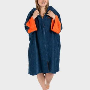 Deep Sea Blue Full-Zip Organic Towel Changing Robe