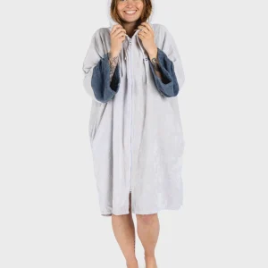 Light Grey Full-Zip Organic Towel Changing Robe