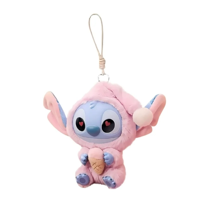 Labubu × Stitch Strawberry Cone – Figurine Art Toy | Eat Something Before Sleep – Image 2