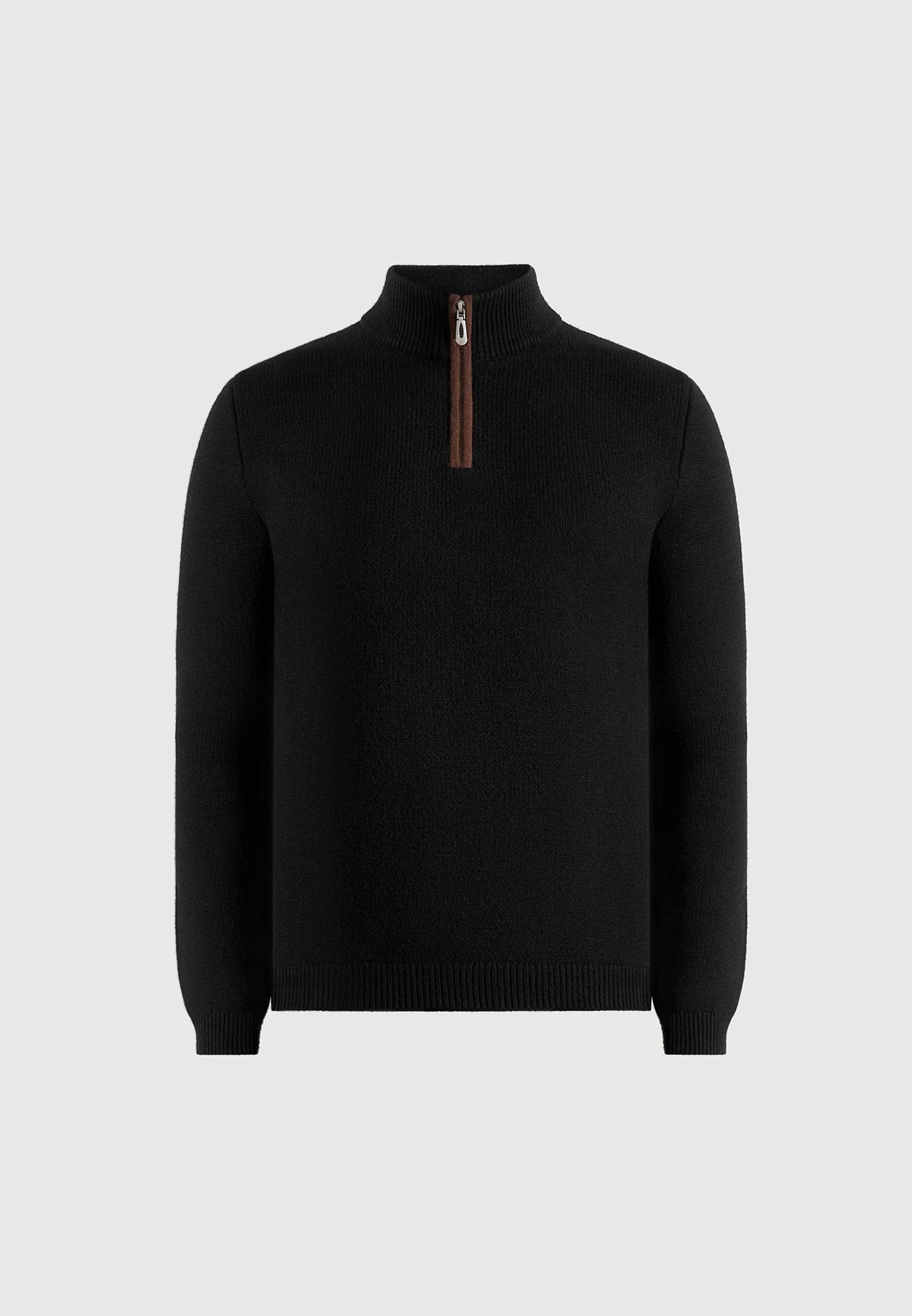 Torin - Quarter Zip Knit Jumper - Black – Image 7