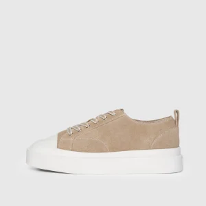Vienna - Suede Contrast Stitch Sneaker - Beige