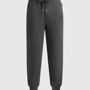 JS008 - Neoprene Minimal Tapered Fit Cuffed Joggers - Charcoal Grey