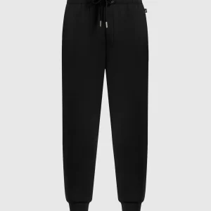 JS008 - Neoprene Minimal Tapered Fit Cuffed Joggers - Black