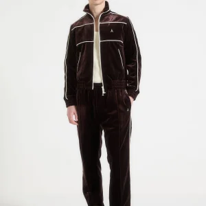 Eiffel Velour Track Pants - Brown