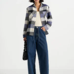 Rune - Unisex Check Overshirt - Navy