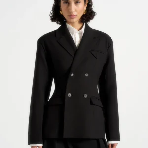 Maia - Double Breasted Blazer - Black