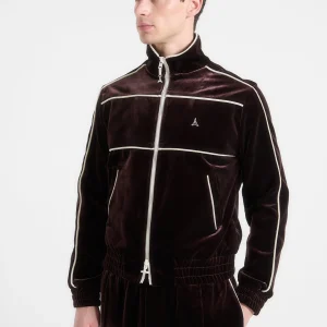 Eiffel Velour Track Jacket - Brown