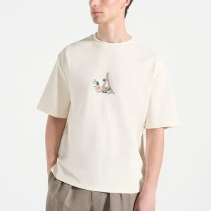 Thierry - Floral Eiffel Cotton T-Shirt - Cream