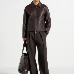Yves - Minimal Leather Jacket - Brown