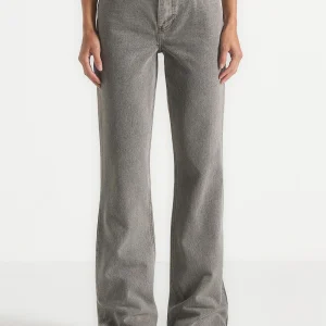 Abbie - Stacked Fit And Flare Jeans - Light Grey