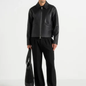 Yves - Minimal Leather Jacket - Black