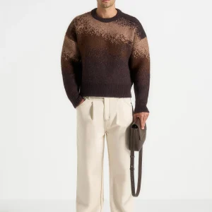 Yani - Ombre Wool Crewneck Sweater - Brown