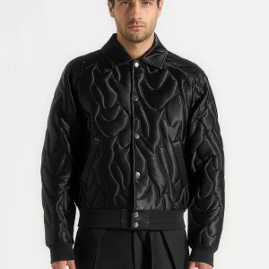 Ugo - Satin Embroidered Jacket - Black