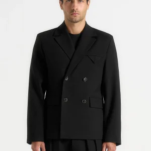 Didier - Double Breasted Tailored Suit Jacket - Black