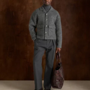 Aurel - Wool Jacket With Revere Collar - Grey