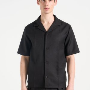 Felix - Tailored Shirt With Crease - Black