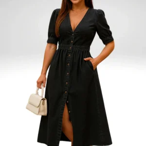 Amélie - Robe élégante en denim