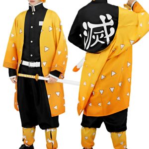 Cosplay Zenitsu Agatsuma Cosplay Enfants Demon Slayer