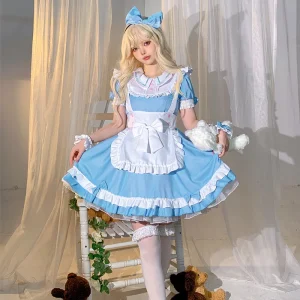 Costume Lolita Maid Bleu Clair – Élégance de Bonne