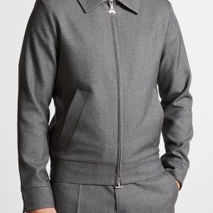 Roger - Tailored Harrington Jacket - Grey