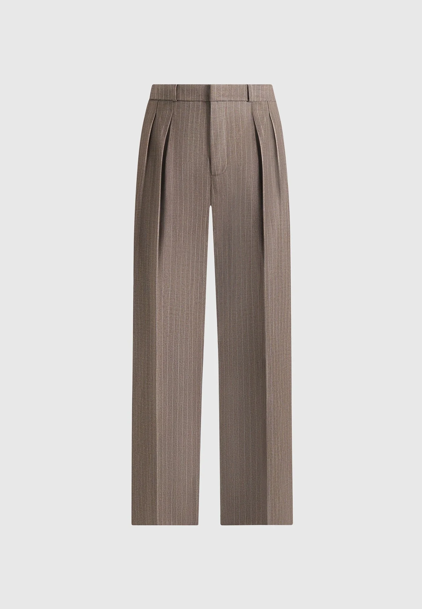 Julie - Pinstripe Tailored Trousers - Beige – Image 7