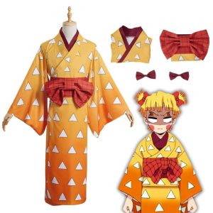 Cosplay Demon Slayer Robe Kimono Zenitsu Agatsuma