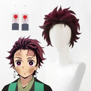 Cosplay ‎Kimetsu no Yaiba Perruque Kamado Tanjiro