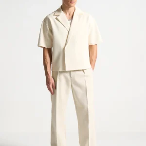 Abel - Boxy Twill Double Breasted Shirt - Cream