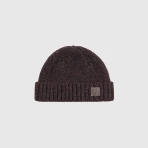 Tima - Brushed Wool Knit Beanie - Brown