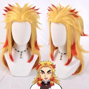 Cosplay ‎Demon Slayer Perruque Kyojuro Rengoku