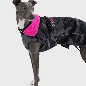 Black Camo Pink Dog Coat