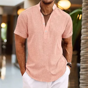 Chemise homme en lin – Légère, respirante et manches courtes pour un style estival élégant
