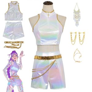 Costume Rumi K-pop Demon Hunters – Tenue Cosplay Holographique Femme & Enfant