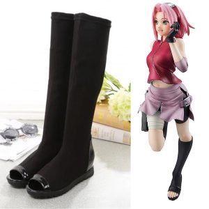 Harlot Sakura Cosplay Chaussures noires longues