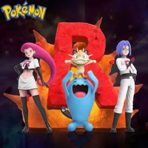 Figurines Pokémon Équipe Rocket – Jessie, James, Miaouss & Qulbutoké | 3 à 11 cm PVC