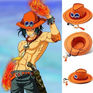 Chapeau de Cosplay Portgas D Ace Double Visage Enfant