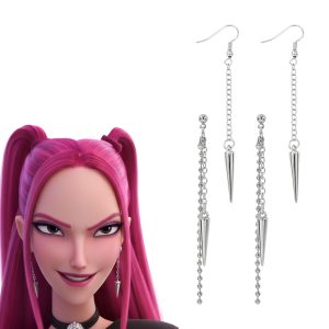 Boucles d’oreilles Mira – KPOP Demon Hunters | Chaînes argentées punk chic