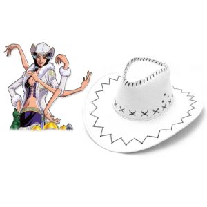Chapeau de Cowboy Anime Nico Cosplay – Arc Alabasta Blanc