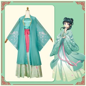 Cosplay Maomao S2 – Robe Hanfu Traditionnelle Verte & Rose