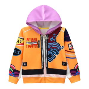 Sweat à Capuche Enfant KPOP Demon Hunter Rumi – Hoodie Orange Inspiré du Film