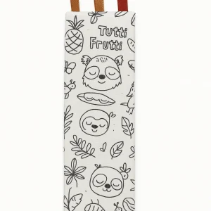 Marque-page enfant lavable et réutilisable en tissu à colorier jungle