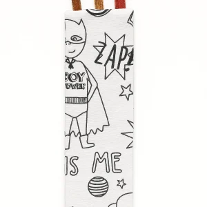 Marque-page enfant lavable et réutilisable en tissu à colorier superhéros