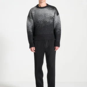 Yani - Ombre Wool Crewneck Sweater - Grey