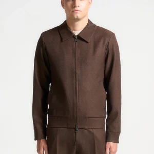 Roger - Tailored Harrington Jacket - Brown